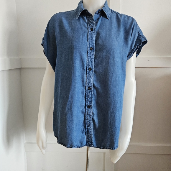 Tilley Tops - Tilley Blue Button-Up Denim Shirt